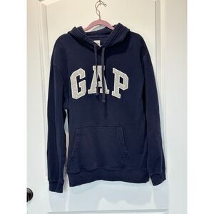 Gap Logo Hoodie Navy Blue Size Large